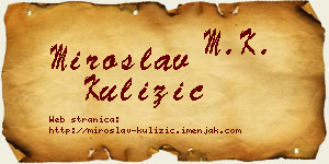 Miroslav Kulizić vizit kartica